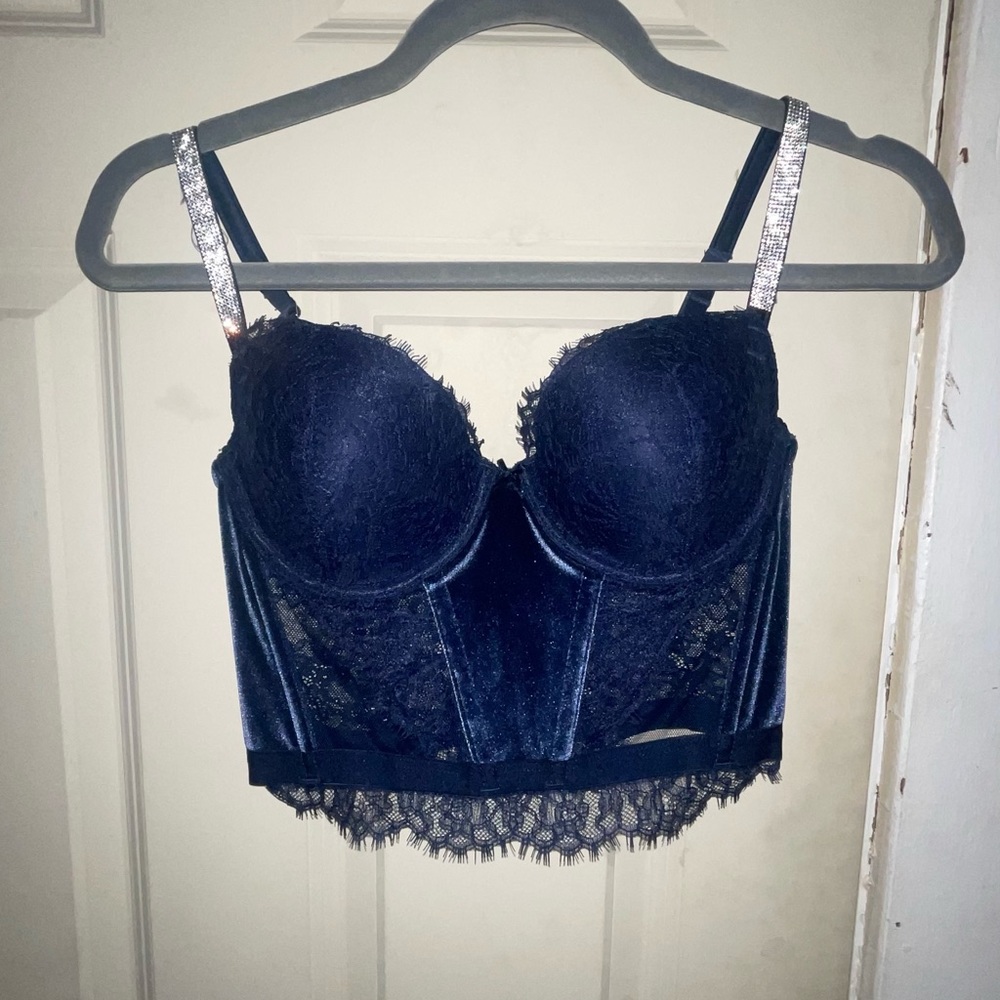 victoria secret blue corset top